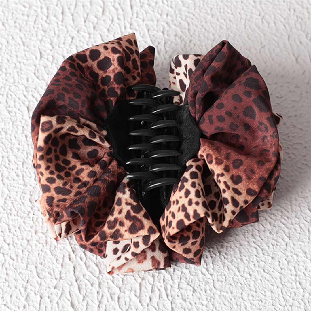 Kıskaçlı Topuz Tokası - Leopar