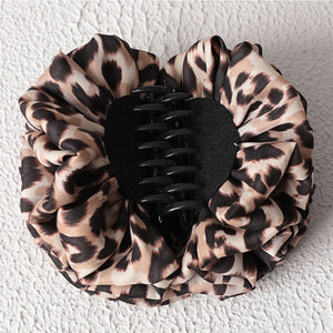 Kıskaçlı Topuz Tokası - Leopar Desen