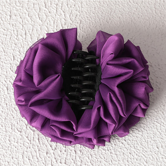 Kıskaçlı Topuz Tokası - Patlıcan Moru