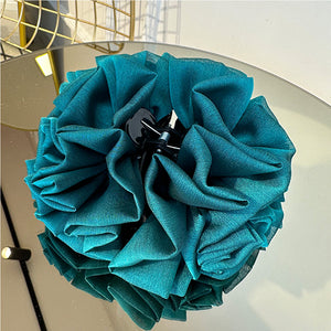 Kıskaçlı Topuz Tokası - Petrol Yeşili