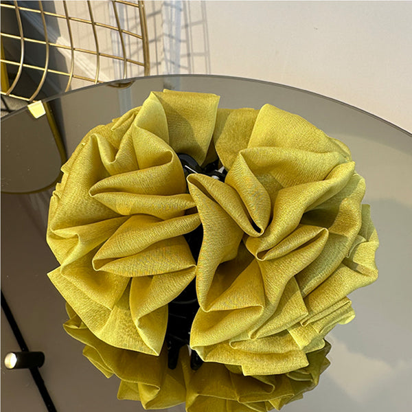 Kıskaçlı Topuz Tokası - Yağ Sarısı