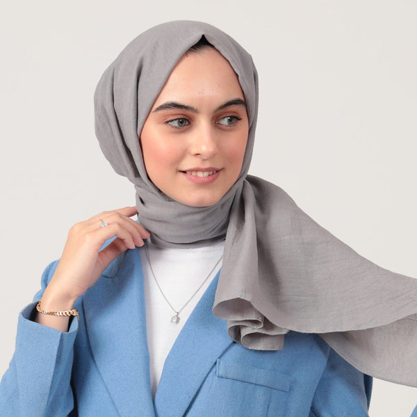 Organik Pamuk Şal - Gri