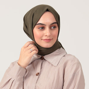 Organik Pamuk Şal - Haki Yeşili