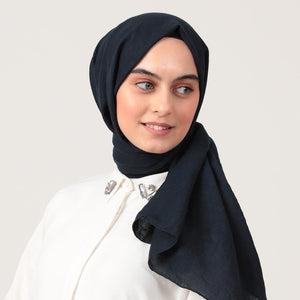 Organik Pamuk Şal - Koyu Lacivert