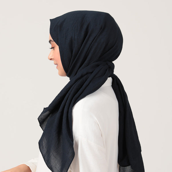 Organik Pamuk Şal - Koyu Lacivert