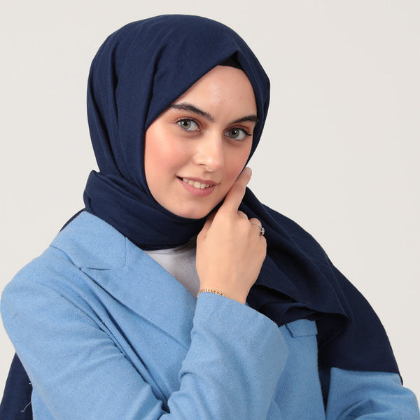 Organik Pamuk Şal - Lacivert