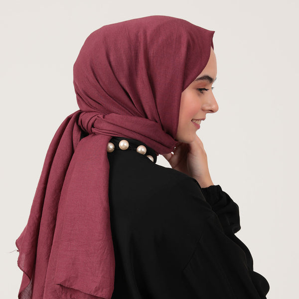 Organik Pamuk Şal - Mürdüm