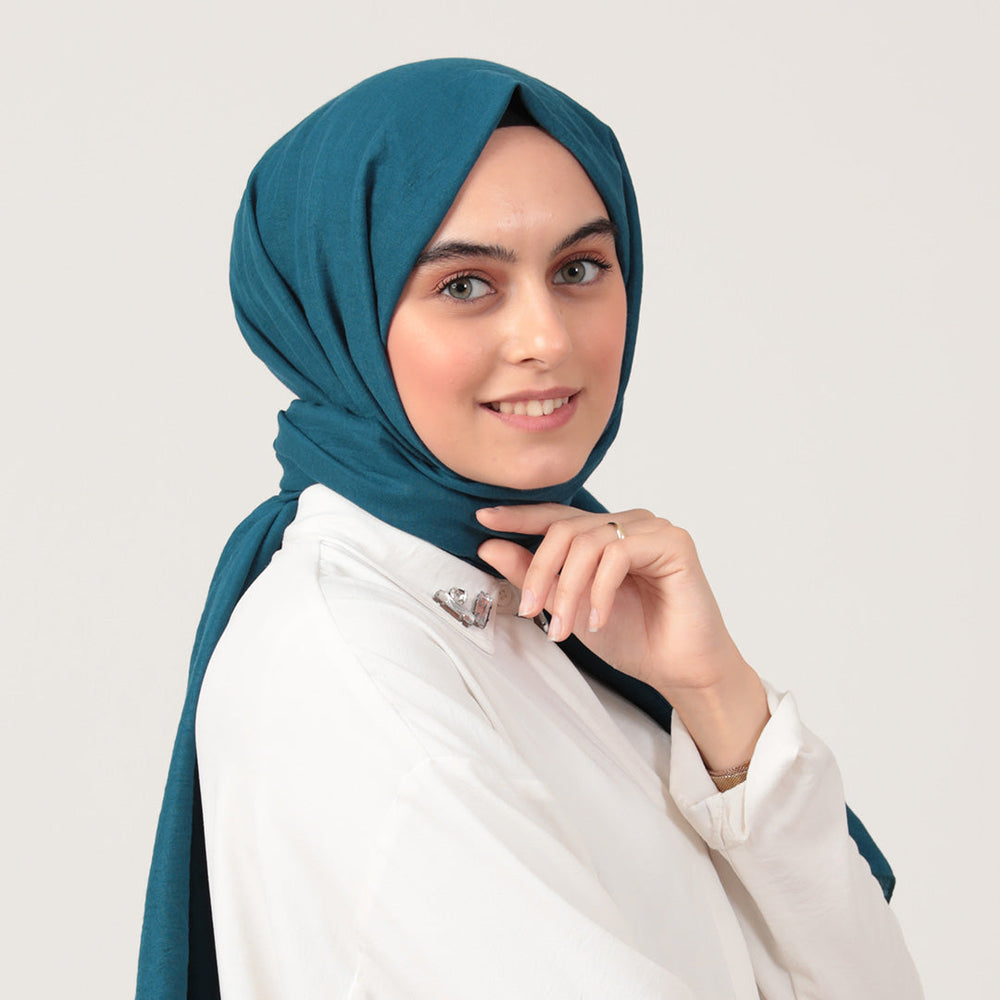 Organik Pamuk Şal - Petrol Mavisi