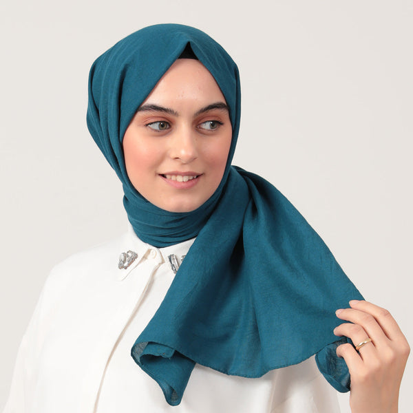 Organik Pamuk Şal - Petrol Mavisi