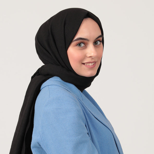 Organik Pamuk Şal - Siyah