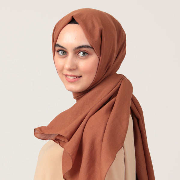 Organik Pamuk Şal - Tarçın