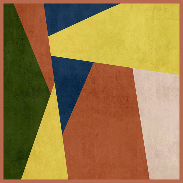 Pamuk İpek Eşarp - Asimetrik Desen - Kiremit