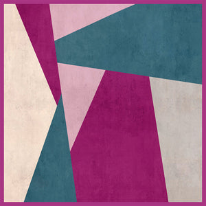 Pamuk İpek Eşarp - Asimetrik Desen - Mürdüm