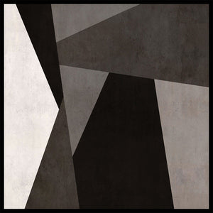 Pamuk İpek Eşarp - Asimetrik Desen - Siyah