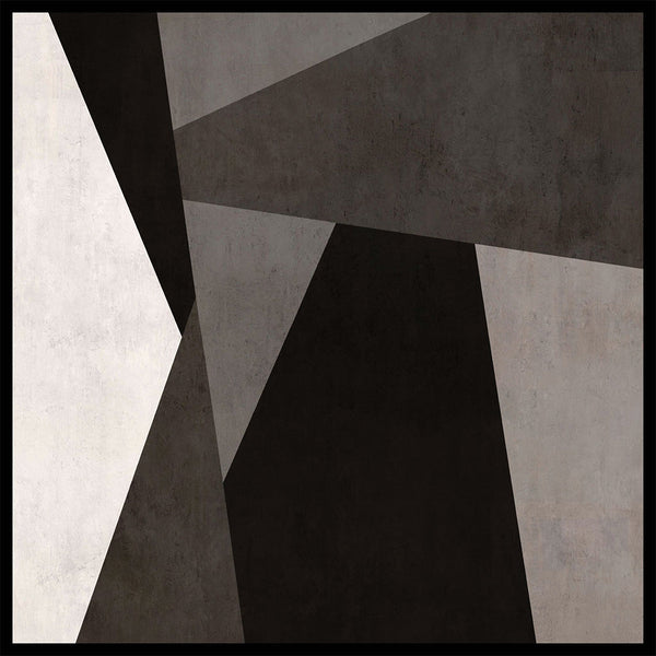 Pamuk İpek Eşarp - Asimetrik Desen - Siyah