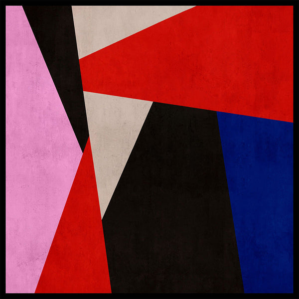 Pamuk İpek Eşarp - Asimetrik Desen - Siyah Saks