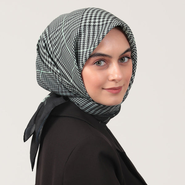 Pamuk İpek Eşarp - Atkı Desen - Çağla Yeşili