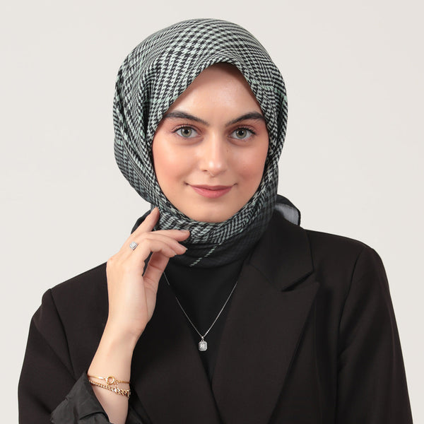 Pamuk İpek Eşarp - Atkı Desen - Çağla Yeşili