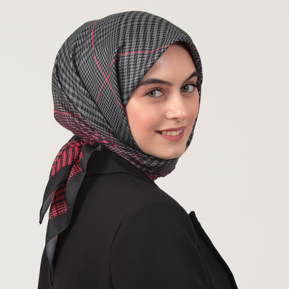 Pamuk İpek Eşarp - Atkı Desen - Fuşya