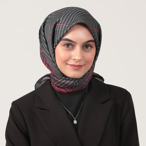 Pamuk İpek Eşarp - Atkı Desen - Fuşya