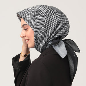 Pamuk İpek Eşarp - Atkı Desen - Gri