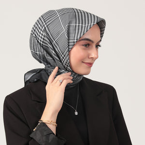 Pamuk İpek Eşarp - Atkı Desen - Gri