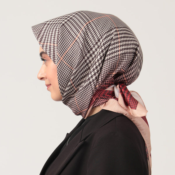 Pamuk İpek Eşarp - Atkı Desen - Kiremit