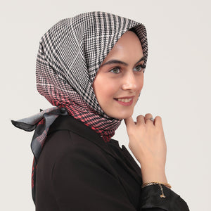 Pamuk İpek Eşarp - Atkı Desen - Kırmızı