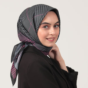 Pamuk İpek Eşarp - Atkı Desen - Mor