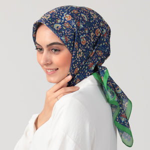 Pamuk İpek Eşarp - Çini Desen - Fıstık