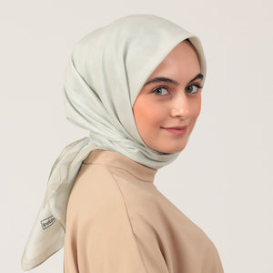 Pamuk İpek Eşarp - Dama Desen - Bej