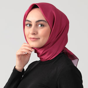 Pamuk İpek Eşarp - Düz Renk - Fuşya