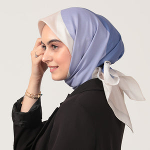 Pamuk İpek Eşarp - Elips Desen - Taş Mor