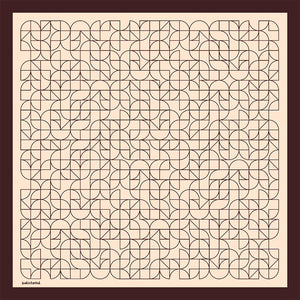 Pamuk İpek Eşarp - Geometrik Desen - Acı Kahve