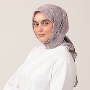 Pamuk İpek Eşarp - Mandala Desen - Latte