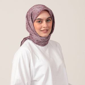 Pamuk İpek Eşarp - Mandala Desen - Mürdüm