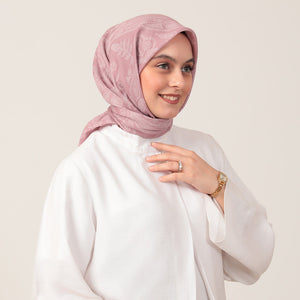 Pamuk İpek Eşarp - Mistik Desen - Pembe