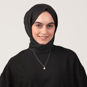 Pamuk İpek Şal - Düz Renk Şal - Mat Siyah