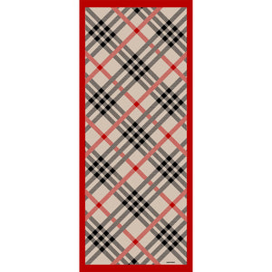 Pamuk İpek Şal - Ekose Desen - Kırmızı