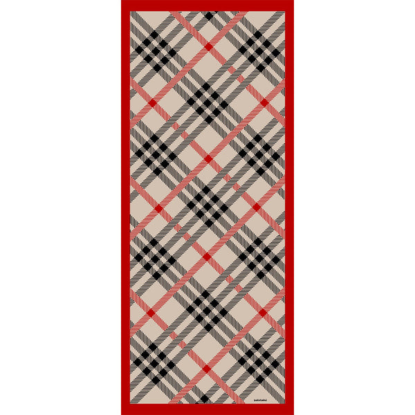 Pamuk İpek Şal - Ekose Desen - Kırmızı