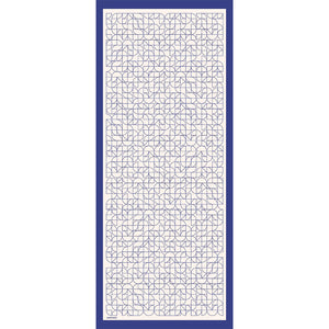 Pamuk İpek Şal - Geometrik Desen - Saks