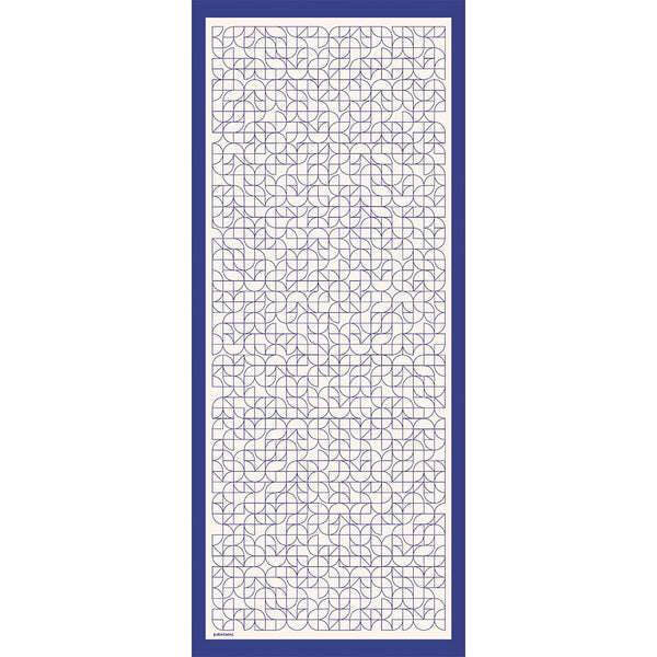 Pamuk İpek Şal - Geometrik Desen - Saks