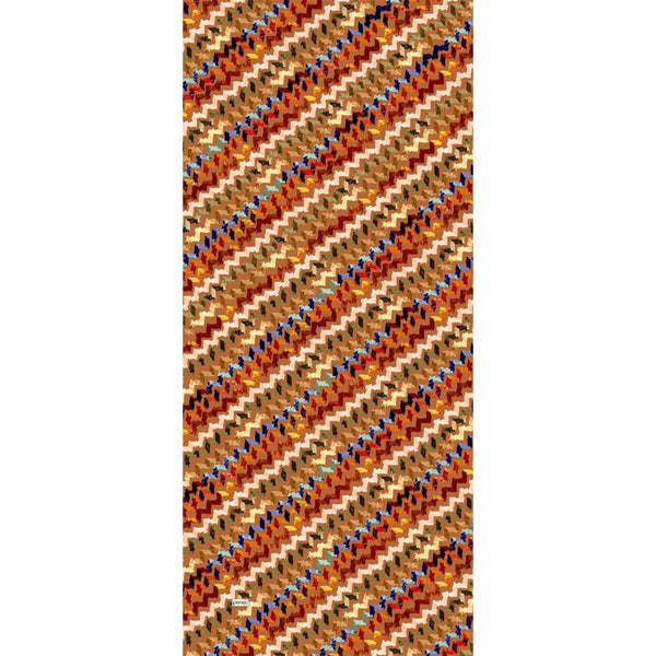 Pamuk İpek Şal - Zigzag Desen - Tarçın