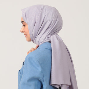 Pamuk Jakar Ağaç Kabuğu Desen Şal - Lila