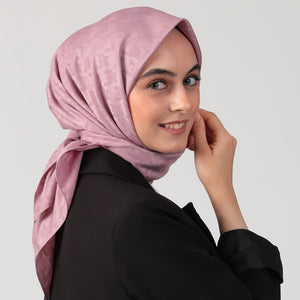 Pamuk Jakar - Büyük Kazayağı Desen Eşarp - Leylak