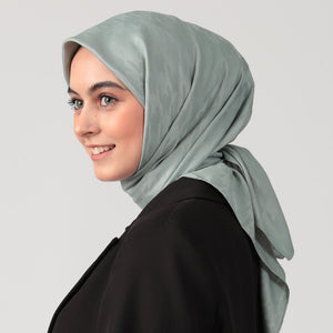 Pamuk Jakar - Büyük Kazayağı Desen Eşarp - Mint