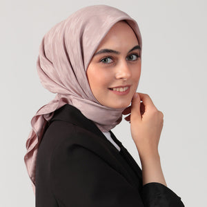 Pamuk Jakar - Büyük Kazayağı Desen Eşarp - Pudra