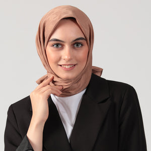 Pamuk Jakar - Büyük Kazayağı Desen Eşarp - Sütlü Kahve