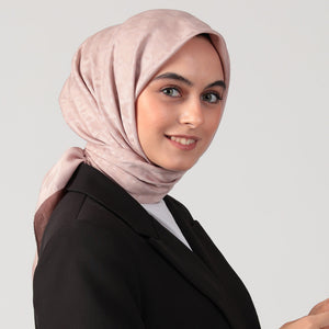 Pamuk Jakar - Büyük Kazayağı Desen Eşarp - Vizon