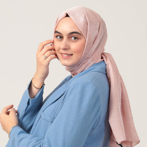 Pamuk Jakar Çizgi Desen Şal - Pinko